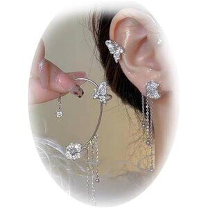Sexy Butterfly Tassel Style Non Pierced Earrings Butterfly Earrings For Women
